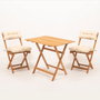 Hanah Home Conjunto de mesa y sillas de jardín My003A de 3 piezas en madera de haya